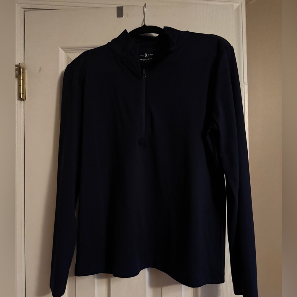 Loft Lou & Grey Zip Neck navy top L